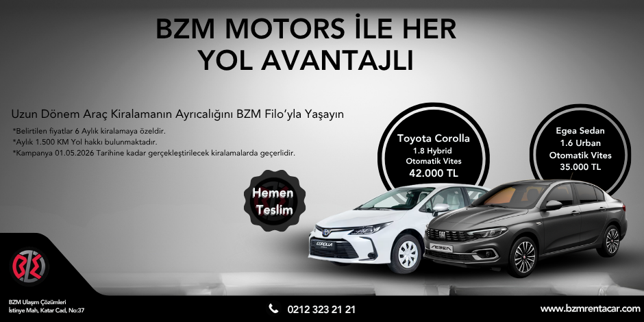 Sedan Araçlarda Büyük Fırsat – BZM Rent A Car ile Konforlu ve Uygun Fiyatlı Seyahat